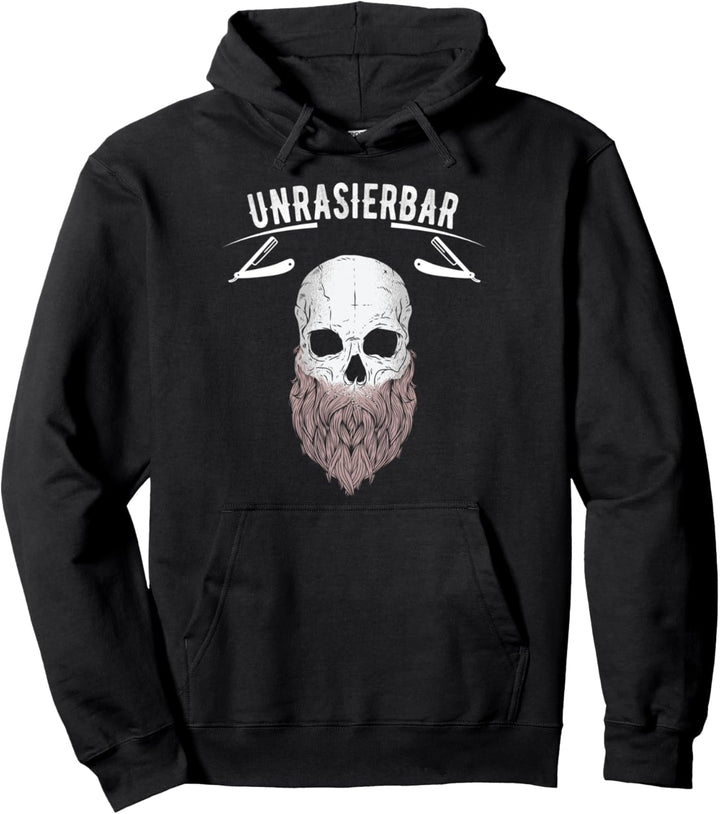 Unrasierbar Bärtiger Mann Totenkopf Mann mit Bart Rasierer Pullover Hoodie
