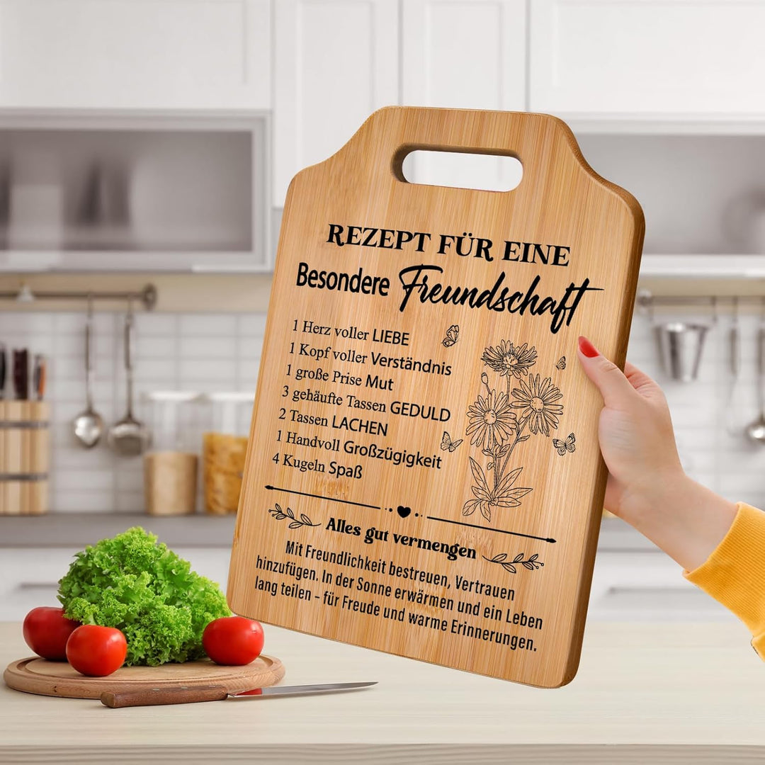 Beste Freundin Geschenke, Bambus Schneidebrett, Geschenk für Beste Freundin zum Geburtstag, zur Hoch