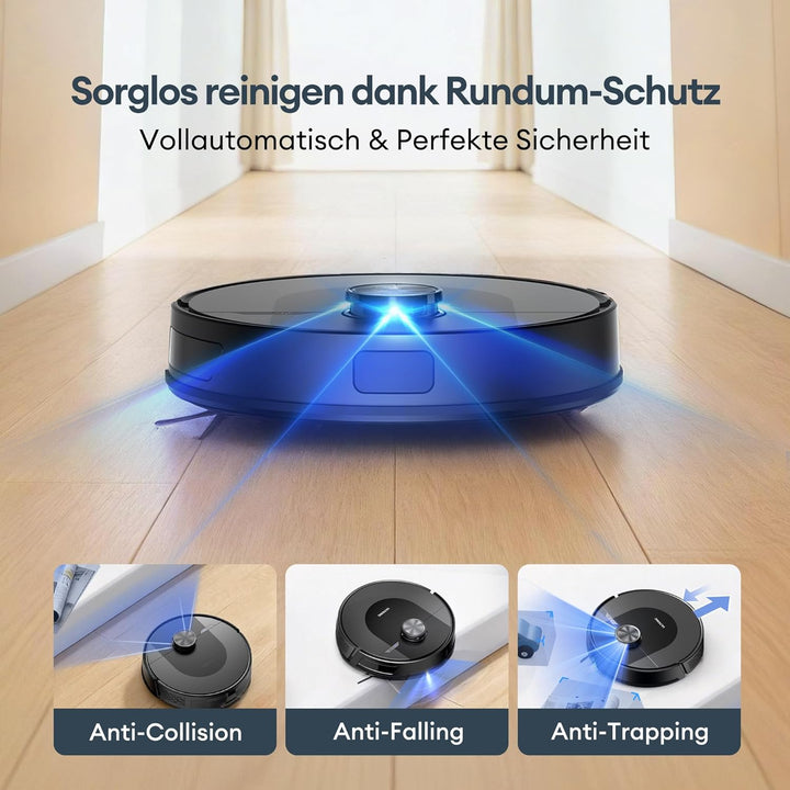 Ultenic Saugroboter mit Wischfunktion, 8000Pa Saugkraft, 180Min Laufzeit, 3 in 1 Saug und Wischrobot