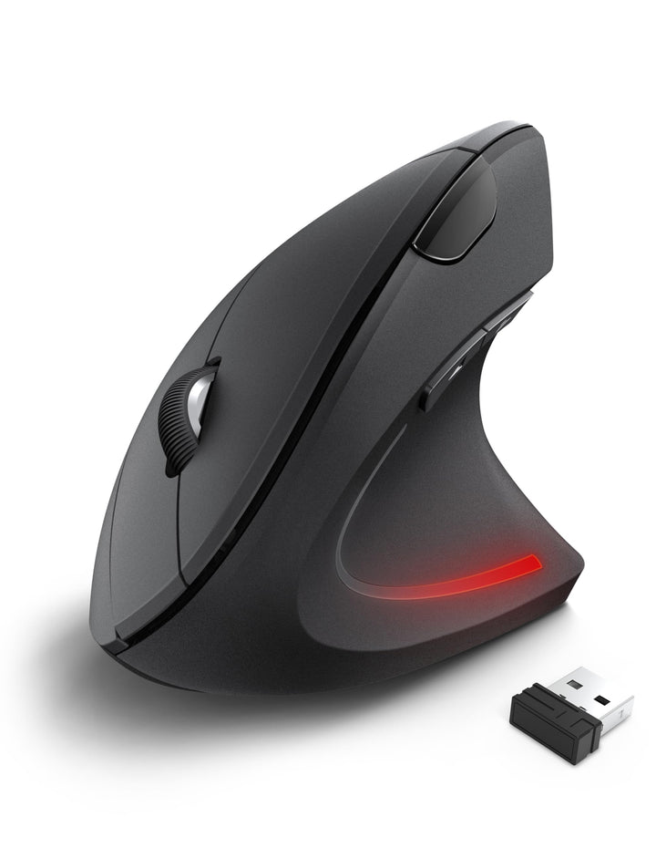 TECKNET Wireless Vertikale Ergonomische Maus, 4800 DPI 5 Tasten Kabellose Optische Maus, 2.4G USB Ve