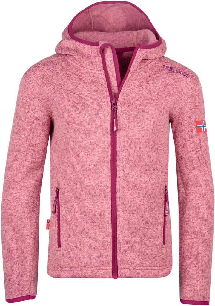 Trollkids Jondalen XT Mädchen Kapuzen Fleecejacke, 92 Violett/Pflaume