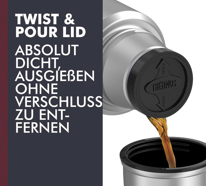 Thermos 4003.205.047 Isolierflasche Stainless King, 0,47 L, Edelstahl mattiert Edelstahl 470 ml ohne