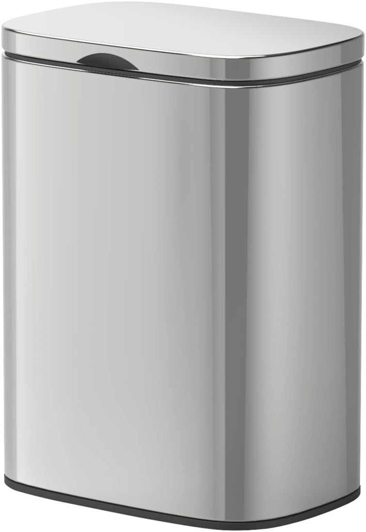 WENKO Wand-Kosmetikeimer Sare 5 Liter, Mülleimer mit Deckel und Easy-Close Absenkautomatik, Badezimm