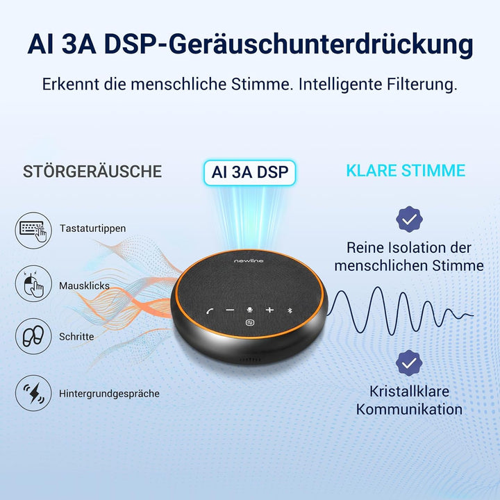 Konferenzlautsprecher mit 3 Mikrofonen, 360° Pickup, KI-3A-DSP