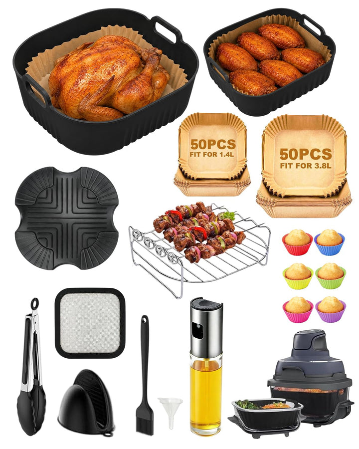 Airfryer Zubehör für Ninja CRISPi FN101EU Air Fryer, Ninja Crispi Zubehör, Silikonform Heissluftfrit