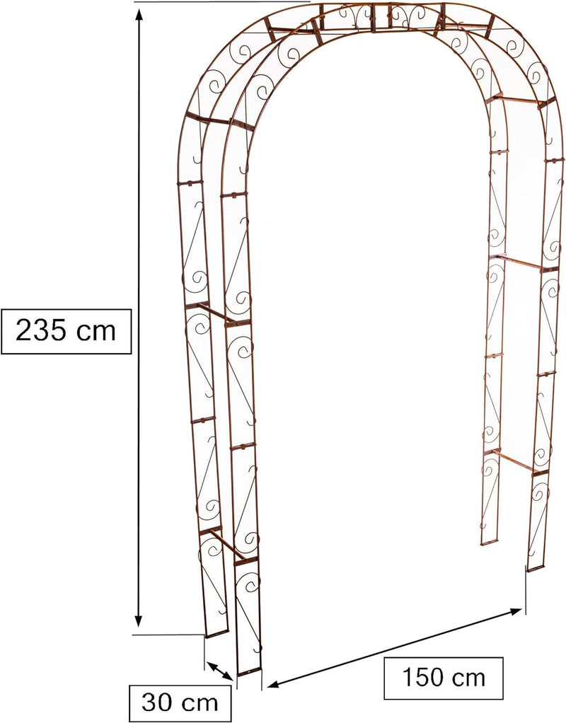 KOTARBAU® Solider Rosenbogen in Edelrost-Finish für Ihren Garten bis 200kg Belastbar Ecorost Robuste