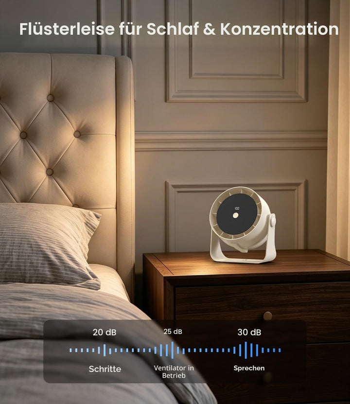 Tischventilator, 2 in 1 USB Ventilator Leise Tischventilatoren Mini Ventilator 6 Geschwindigkeiten C