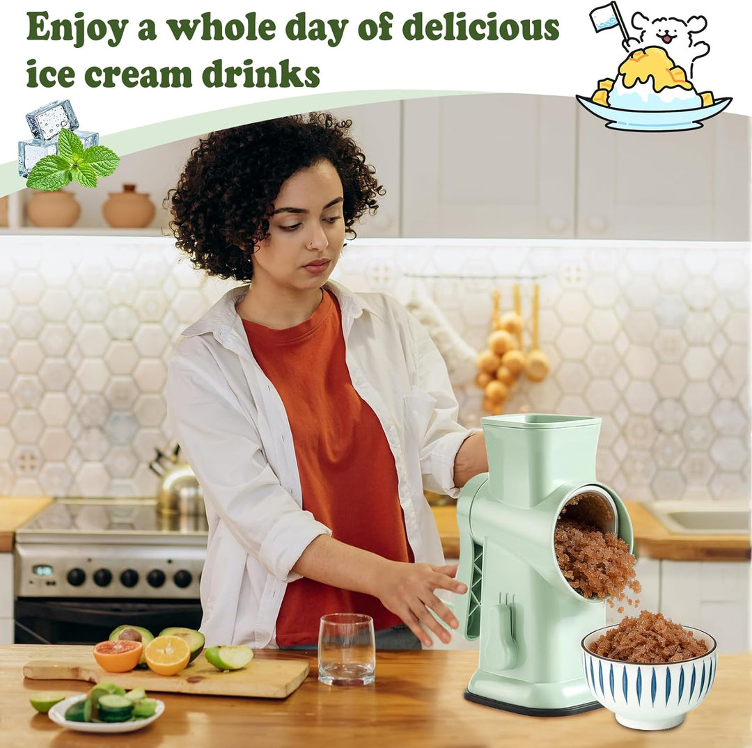 Slushie Maker, FainFun Ice Crusher mit 45°-Doppelklingen und stabilem Saugnapf, Hocheffizient und Ar
