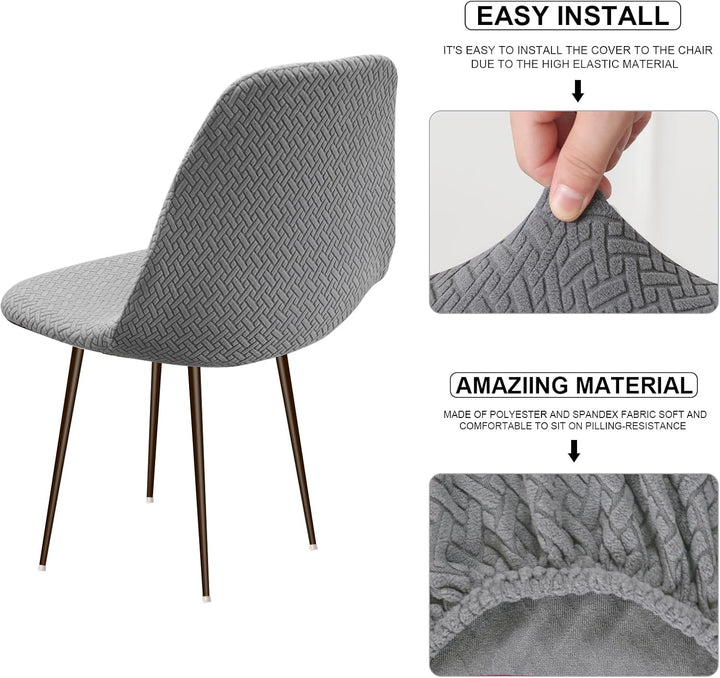 Lydevo Stuhlhussen 6er Esszimmer Strech Stuhlhussen für Esszimmerstühle Universal Waschbar Bezug Stu