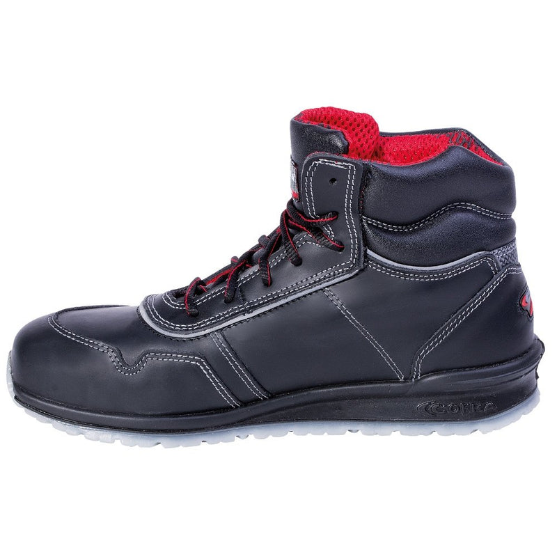 Cofra 78470-000.W46 PUSKAS S3 SRC Sicherheitsstiefel, Schwarz/Rot, Grösse 46 46 EU, 46 EU