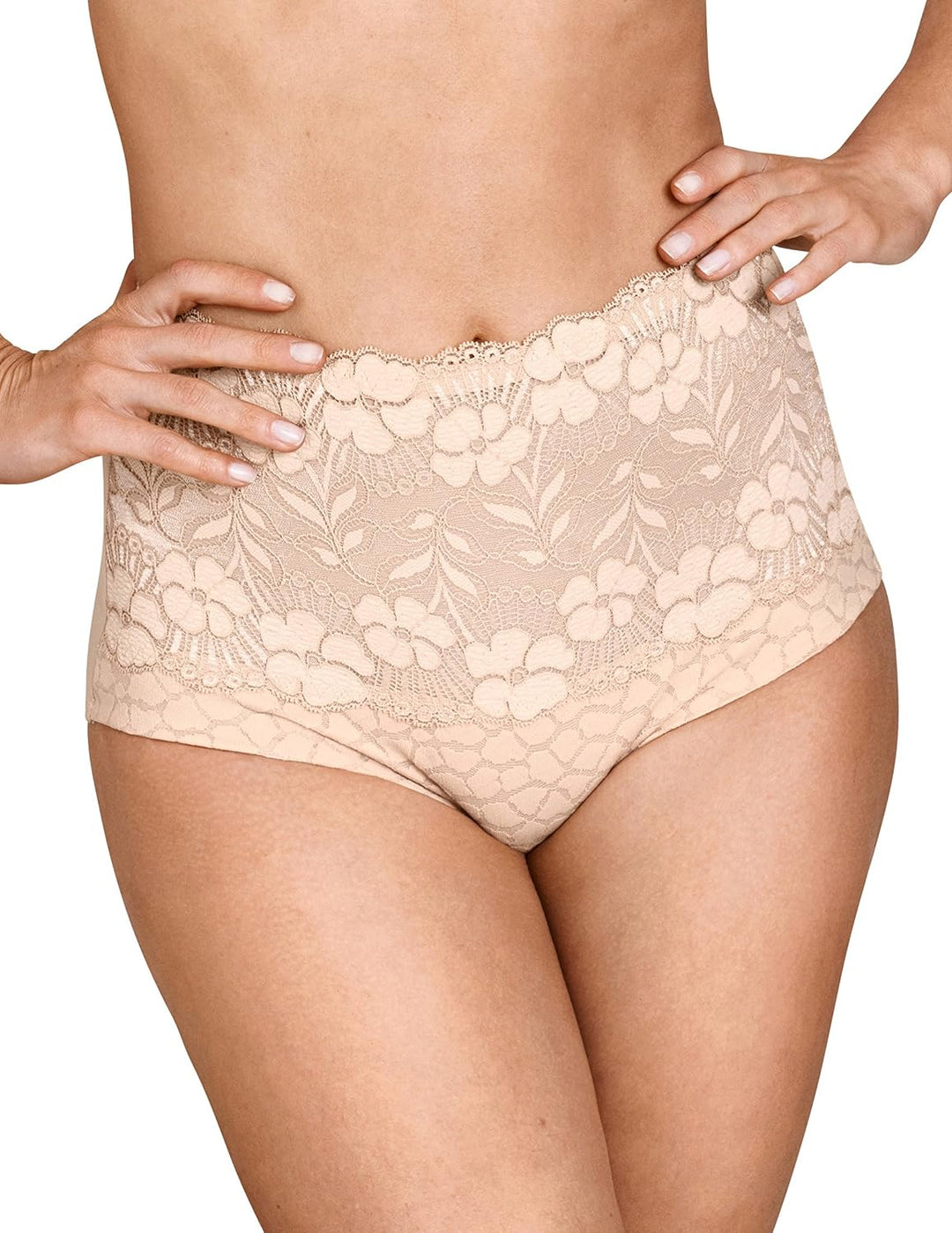 Miss Mary of Sweden Jacquard &amp; Lace Miederhose, Beige