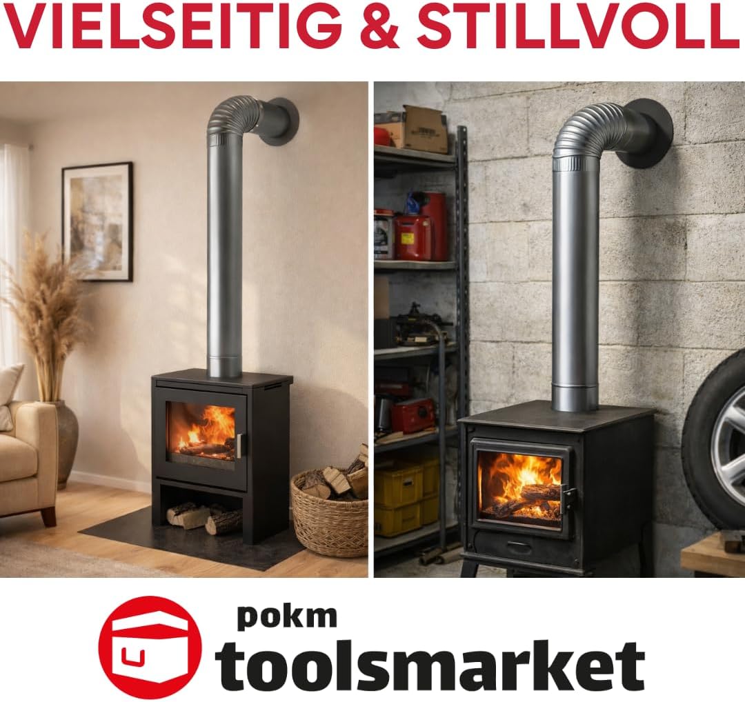 Ofenrohr ø 120 cm aus Stahlblech – Kaminrohr Rauchrohr Abgasrohr für Kaminofen, 120