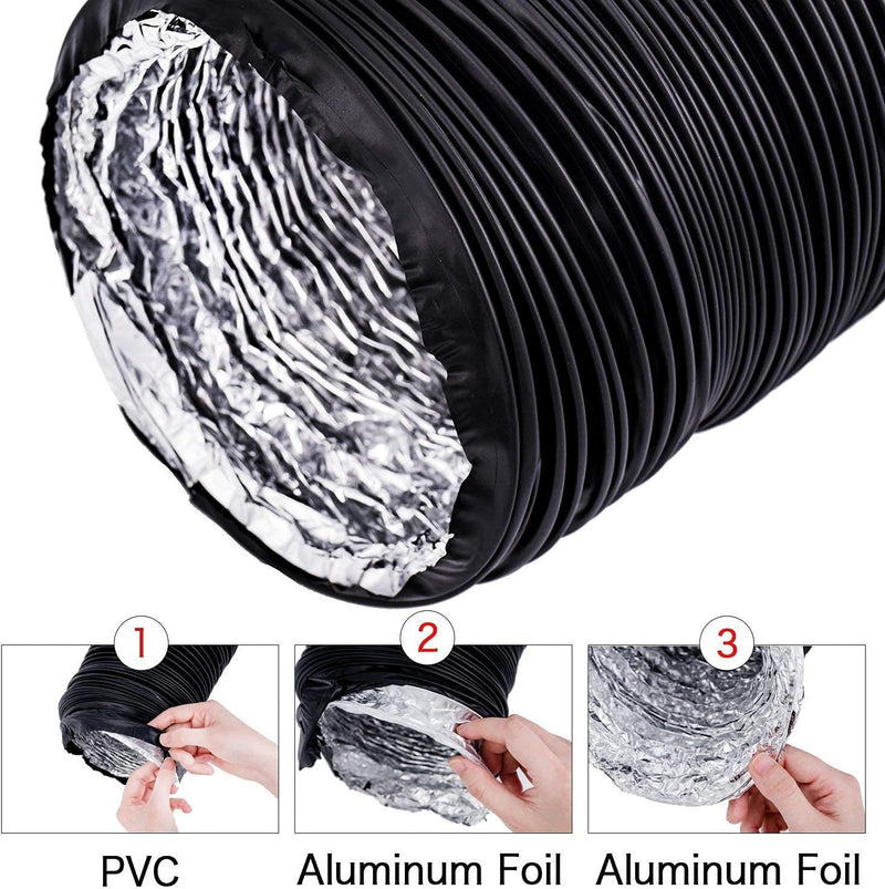 Aluflexschlauch PVC Aluflexrohr Lüftungsschlauch 10M (100 mm), 100 mm