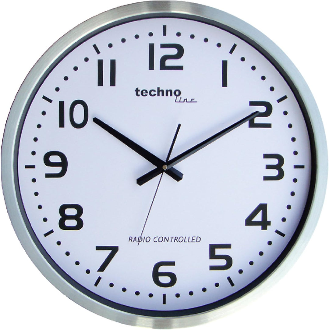 Technoline, WT 8995 Jumbo Funk-Wanduhr, Ø 50cm, Metallrahmen, 72