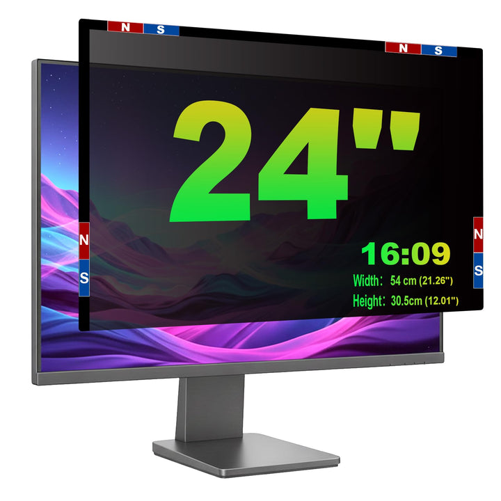 Magnetischer Sichtschutzfolie für 24 Zoll 16:9 Monitor | Blaulichtfilter &amp; Blendschutz,Abnehmbar Bli