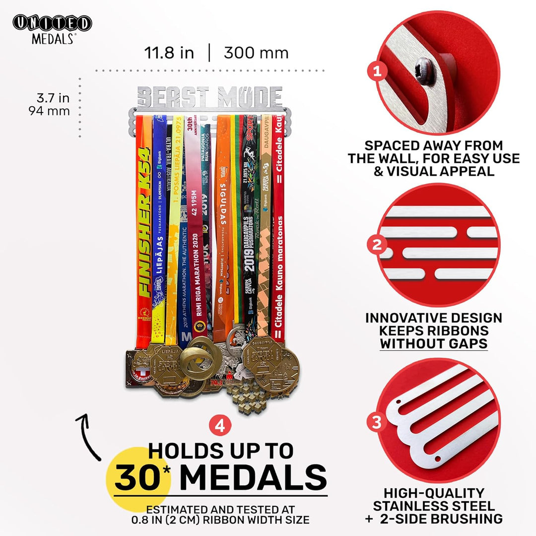 Beast Mode Medaillenhalter Stahl | Medaillen Aufhänger | Medal Hanger Holder Display Rack M - Gebürs