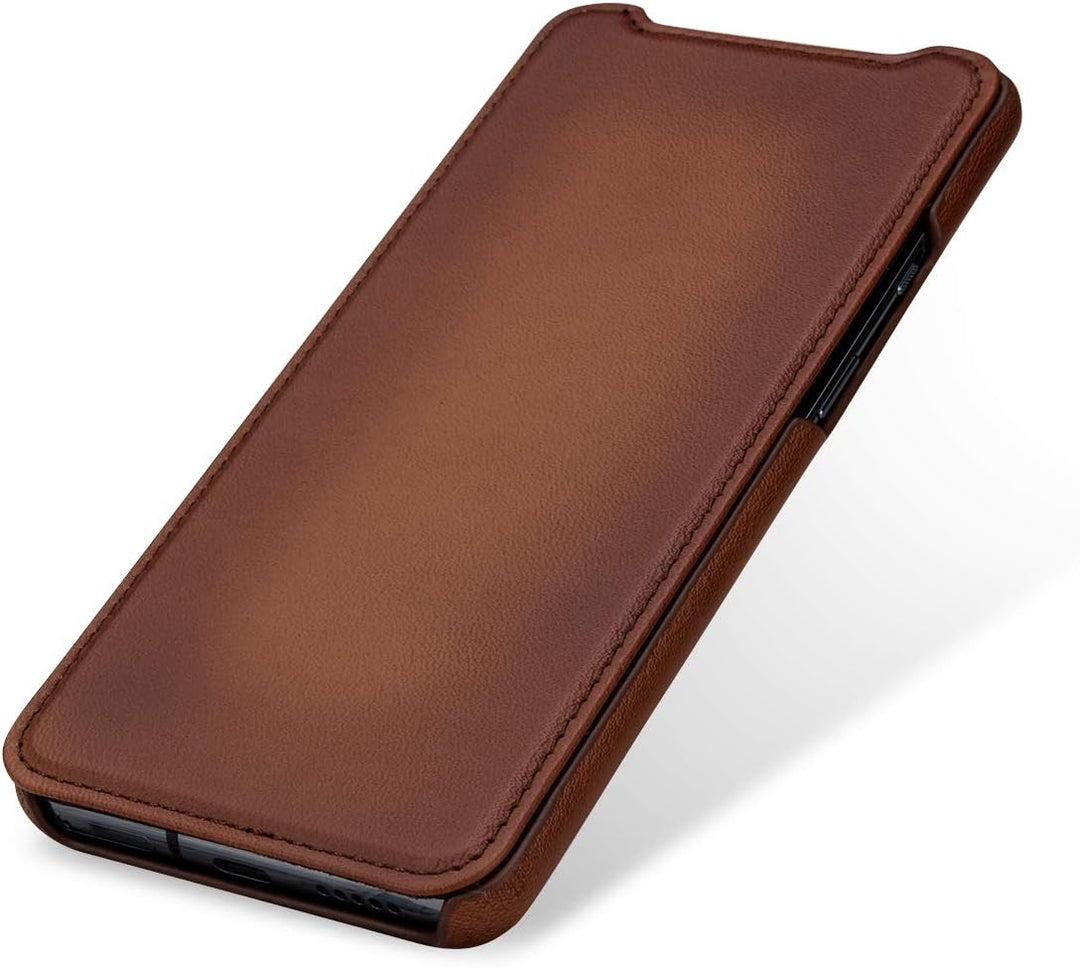 STILGUT Hülle geeignet für OnePlus 7T Lederhülle Book Type, braun antik OnePlus 7T braun antik, OneP
