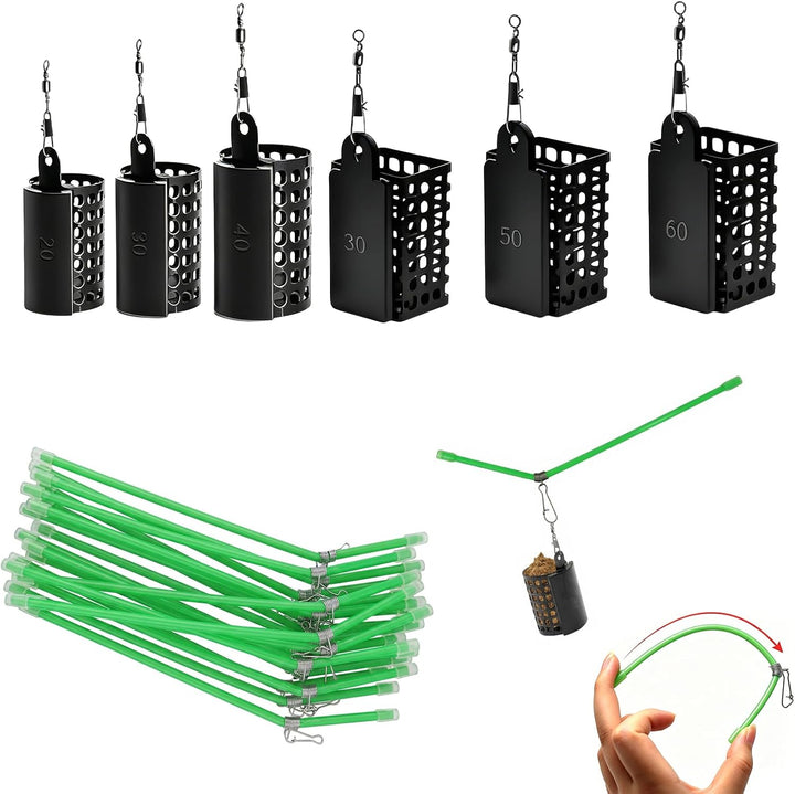 26 Stück Futterkorb Angeln Anti Tangle Boom Futterkorb Feeder Korb 20/30/40/50/60g Anti Tangle 20cm