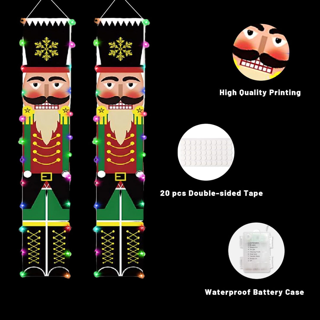 Türschild Weihnachten zum Aufhängen für die Veranda, Weihnachtsbanner mit Nussknacker-Motiv, Modell