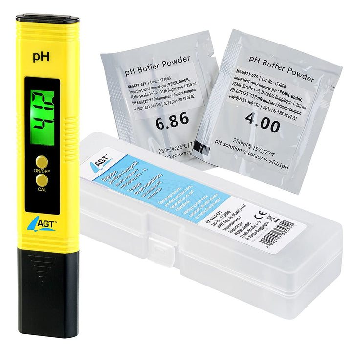 AGT Messgerät: Digitales pH-Wert-Testgerät mit ATC-Funktion & LCD-Display, pH 0-14 (Wert Tester, Mes