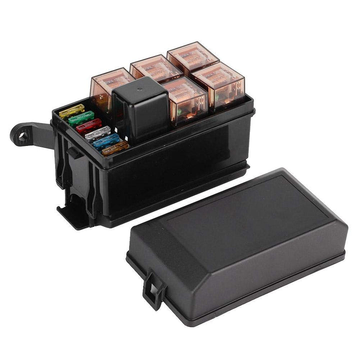 Suuonee Sicherungskasten, 6-Wege-Auto-Sicherungskasten mit 1 St. 4 St. 12 V und 5 St. 100A transpare