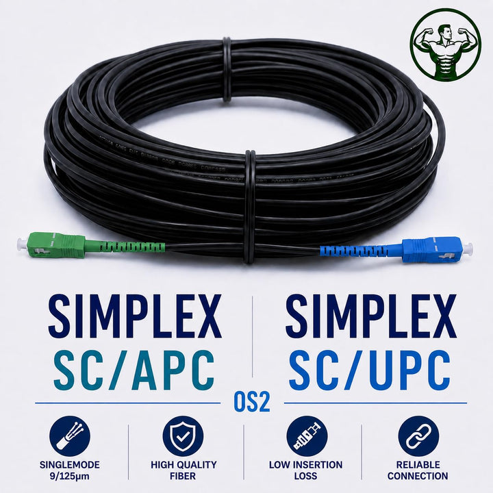 Elfcam® - Freebox-kompatibles geschirmtes Stahl-LWL-Kabel, geeignet für Innen- und Ausseninstallatio