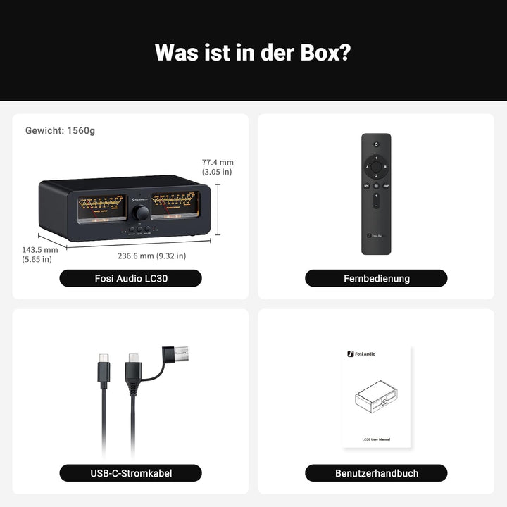 [Verbessert] Fosi Audio LC30 VU Meter Verstärker Lautsprecherwähler-Box, 2-Wege Analog-Audioschalter
