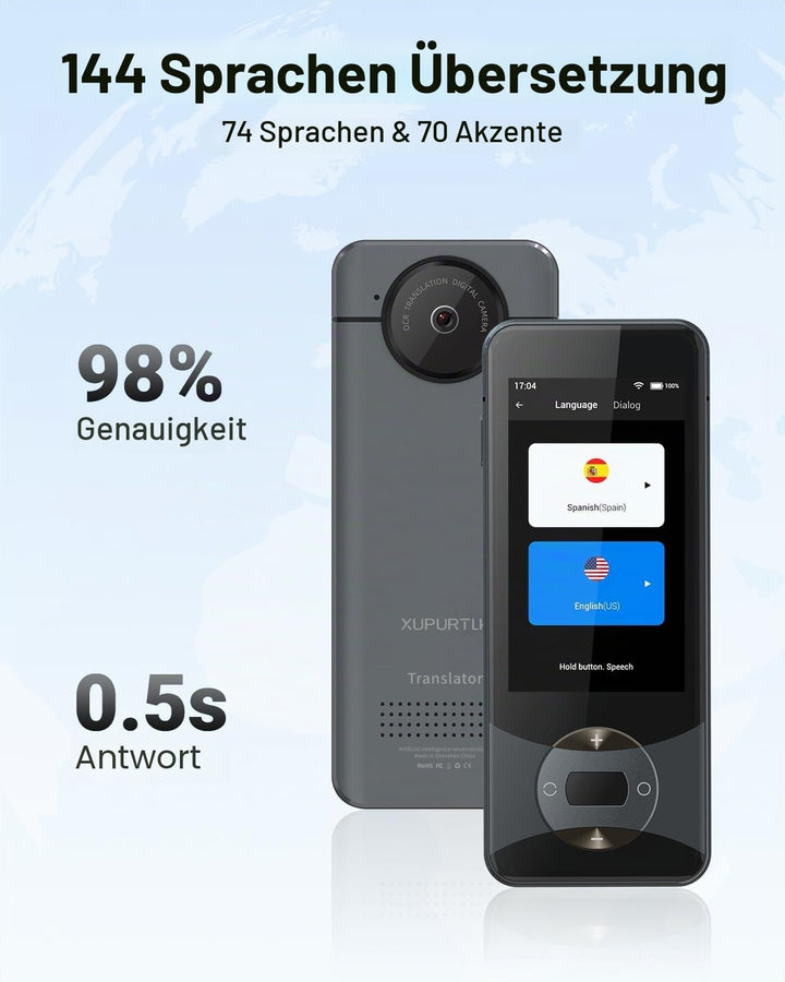 Xupurtlk Sprachübersetzer Gerät, Übersetzer Gerät Testsieger, Sprachübersetzer Ohne Internet, W10 Tr