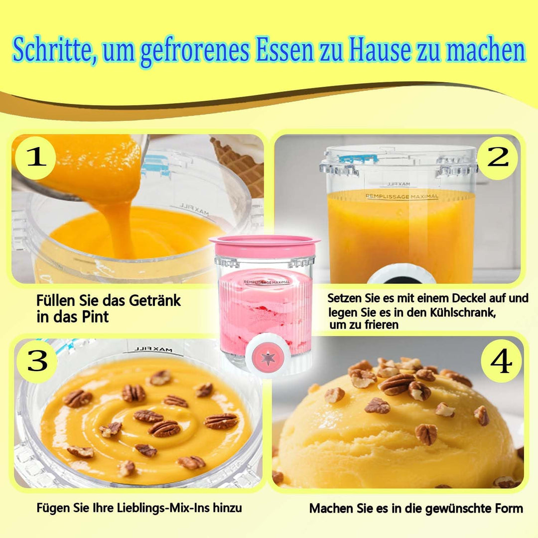 Für 4 Stück Ninja Swirl Creami Behälter 480 ml Eisbehälter für Ninja Creami NC701 & NC700 Serie Eism