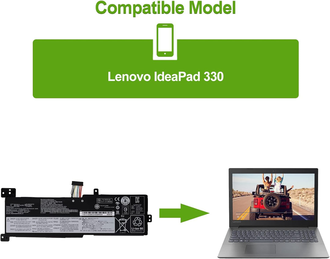 SwarKing Ersatz Akku Kompatibel mit Lenovo ideapad 330-15ARR Series L17M2PF2 L17D2PF1 L17M2PF1 5B10Q