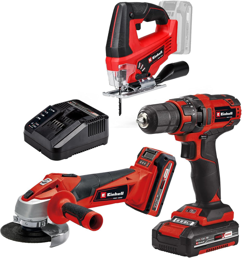 Einhell Maschinen-Set TC-TK 18 Li Kit Power X-Change (Bohrschrauber TC-CD 18/35 Li + Winkelschleifer