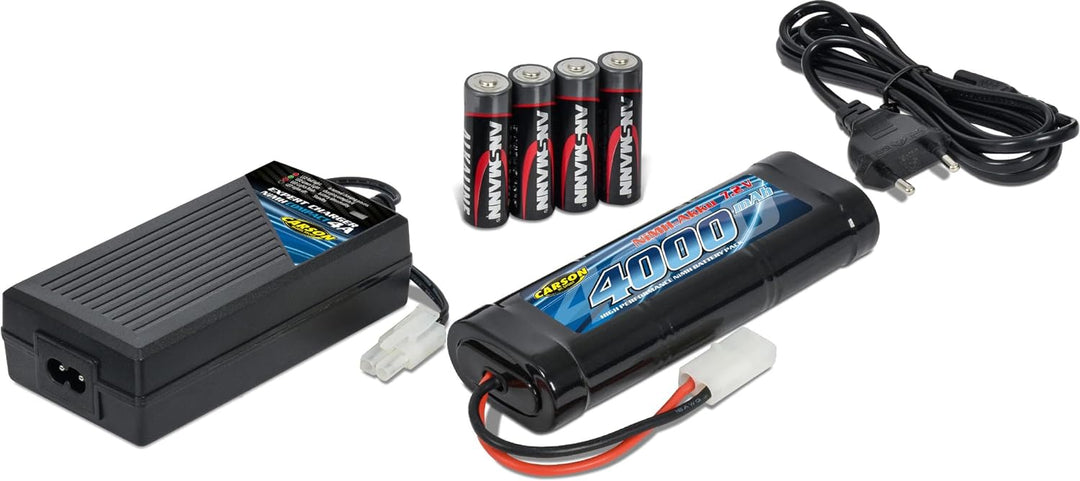 Carson 500607013 Expert Charger NiMH Compact 4A Lade Set - Einstellbare Ladegeschwindigkeit, Leistun