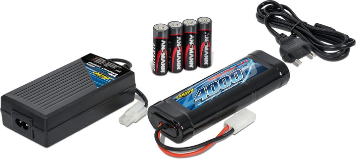Carson 500607013 Expert Charger NiMH Compact 4A Lade Set - Einstellbare Ladegeschwindigkeit, Leistun