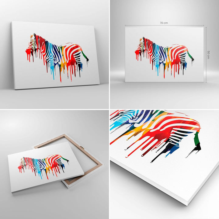 Bilder auf Leinwand Zebra Detail digital wild Leinwandbild 70x50cm Wandbilder Dekoration Wohnzimmer