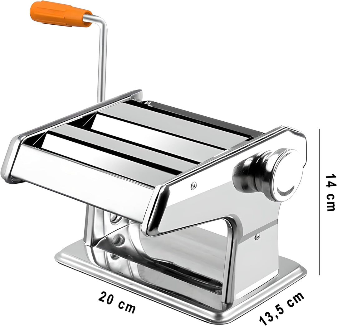 Retoo Manuelle Nudelmaschine Edelstahl, Pasta Maker, Pastamaschine Nudel Maschine für Spaghetti, Las