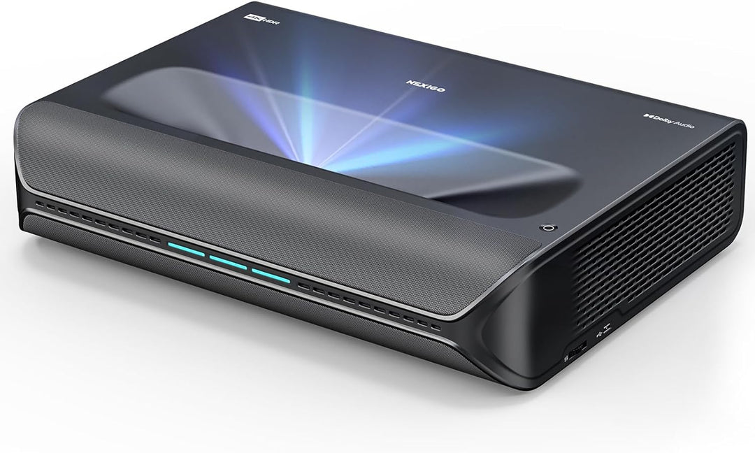 NexiGo Aurora Pro, Ultra Kurzdistanz 4K Tri-Color Beamer Laser, 2400 Lumen, Dynamische Laserdimmung,