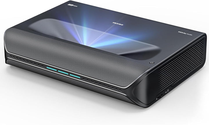 NexiGo Aurora Pro, Ultra Kurzdistanz 4K Tri-Color Beamer Laser, 2400 Lumen, Dynamische Laserdimmung,