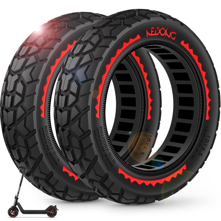 BANGTING 2PCS 60/70-6.5 E Scooter Reifen Tubeless - 10x2.50-6.5 Pannensichere Vollgummireifen, 10x2.