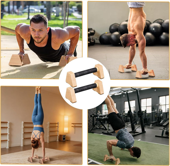 Liegestützgriffe, 2 Stück Liegestützgriffe aus Holz, Push Up Bars, Holz Parallettes, Calisthenics Eq