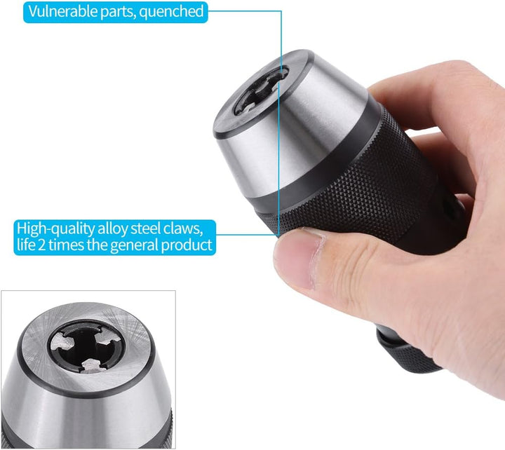 Fdit 0-13mm Heavy Duty Schnellspannbohrfutter 1/2 "Quick Change Schnellspannbohrfutter Werkzeug für