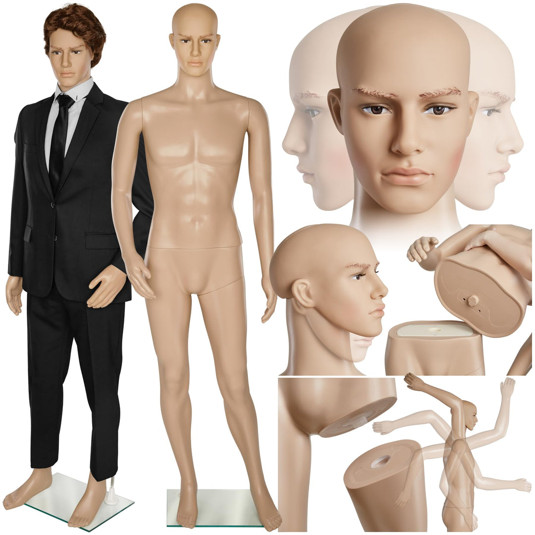 TecTake Schaufensterpuppe Zerlegbare Puppe | drehbar und beweglich | Glasplatte mit Wadendorn - Vers