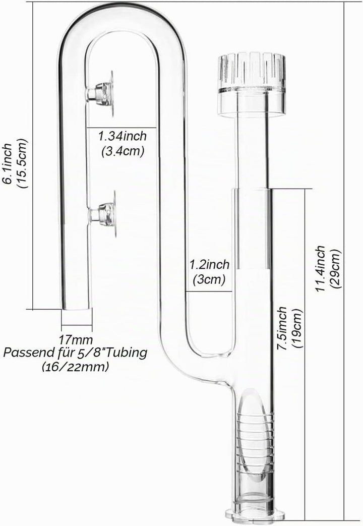 FZONE Aquatic Glass Lily Pipe Set mit Lily Skimmer Zufluss und Lily Abfluss für 16/22-mm(5/8''ID.) A