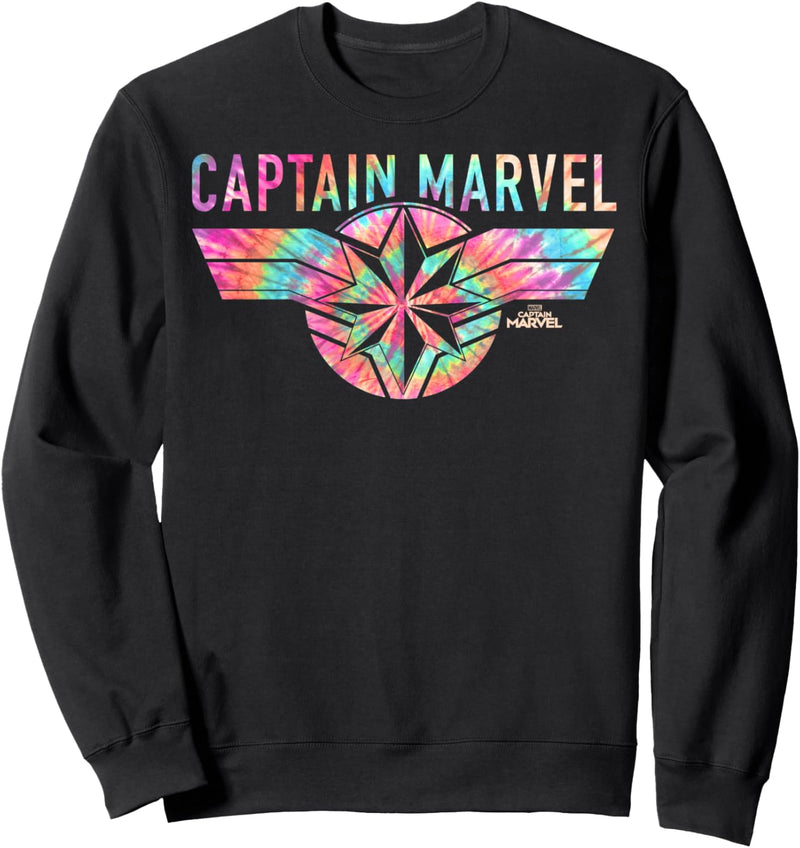 Captain Marvel Tie Dye Logo Fill Sweatshirt