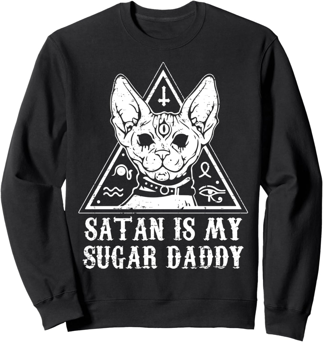 Satan Is My Sugar Daddy Satanische Katze Satan Kätzchen Sweatshirt