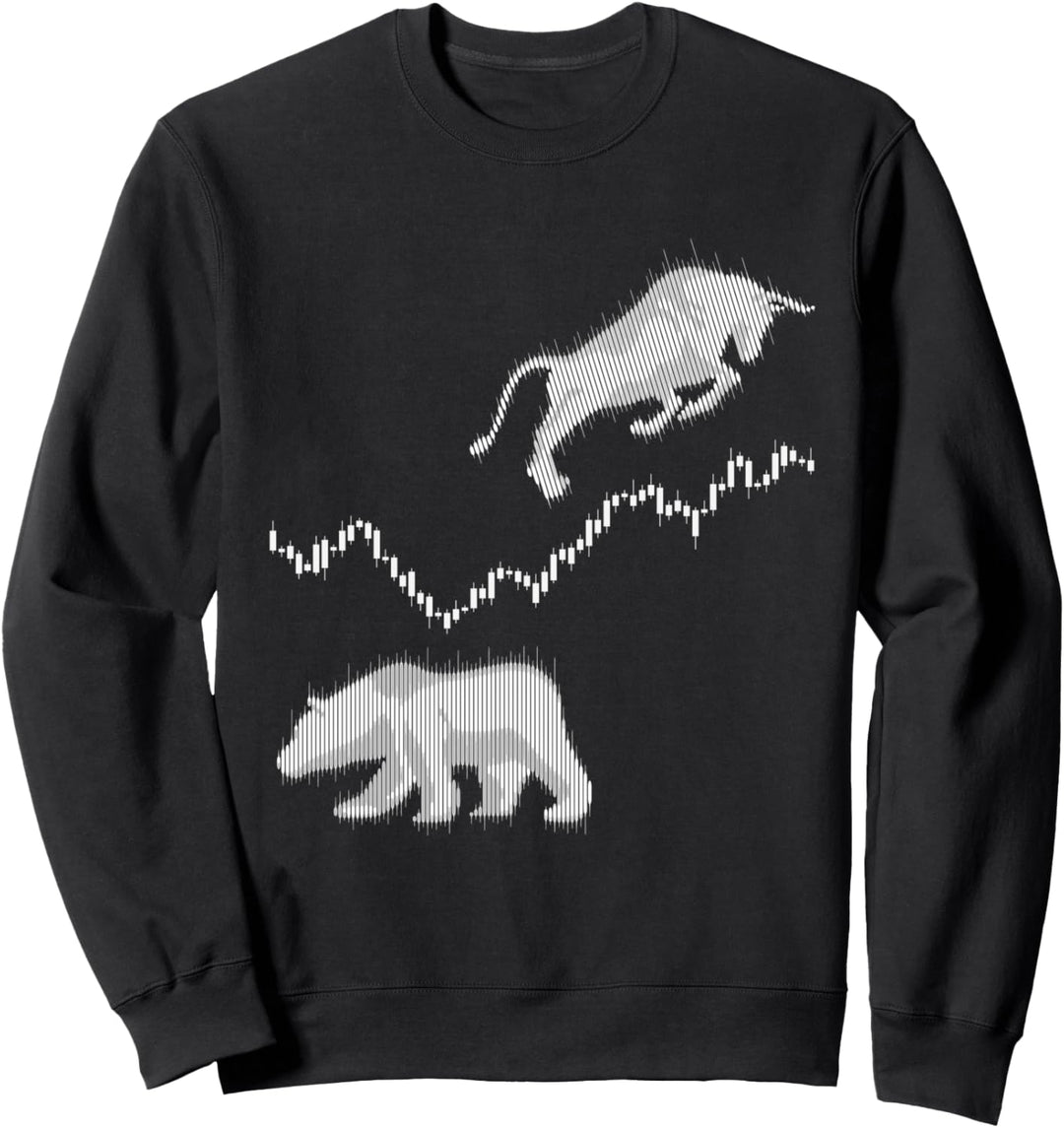 Aktienchart Candle Stick Bulle Bär Börse DAX Aktien Trader Sweatshirt