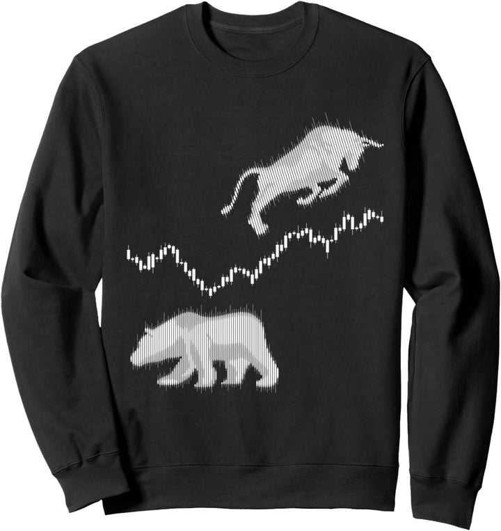 Aktienchart Candle Stick Bulle Bär Börse DAX Aktien Trader Sweatshirt