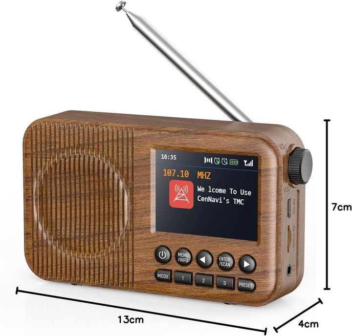 Arafuna DAB Radio, DAB Plus Radio mit 2,4" Farbdisplay, FM Radio mit Bluetooth, Küchenradio mit 60 V