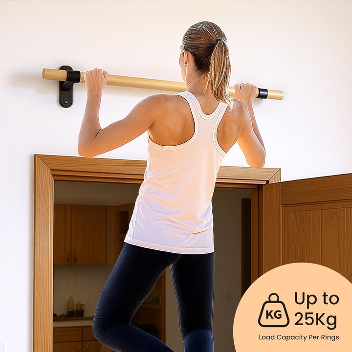 Klimmzugstange Wand, Holz Pull Up Bar, Fitness Krafttraining Klimmzug Stange für Erwachsene/Teenager