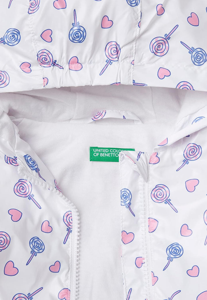 United Colors of Benetton Mädchen Übergangsjacke 82 Weiss A Fantasia 66z, 82 Weiss A Fantasia 66z