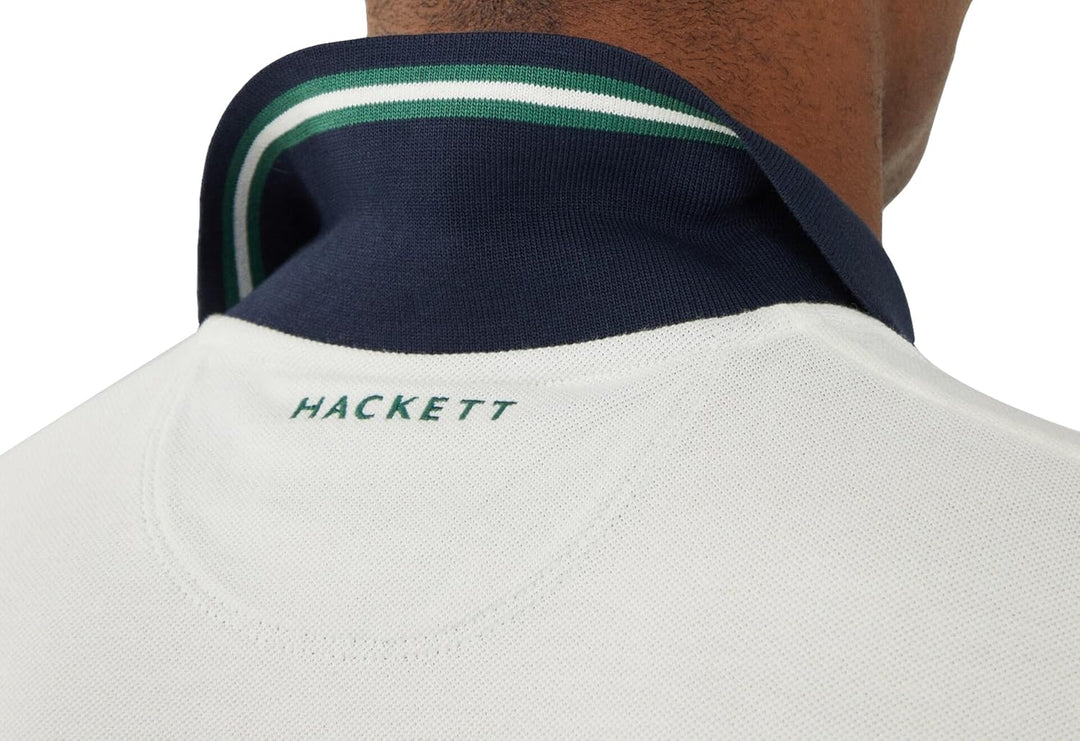 Hackett London Herren Heritage Panel Polo Polohemd XXL White (White), XXL White (White)